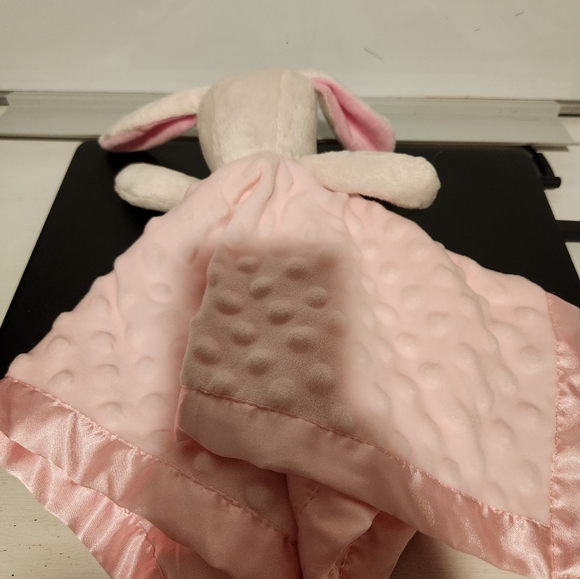 Pro Gleem pink bunny minky satin border lovey security blanket. - Picture 5 of 5